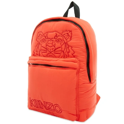 Shop Kenzo Tiger Embroidered Nylon Backpack In Red