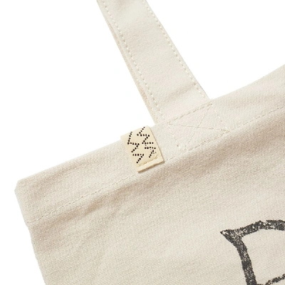 Shop Visvim Stamped Canvas Tote In White