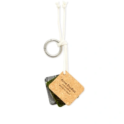 Shop Acne Studios Aidan Face Keyring In Green