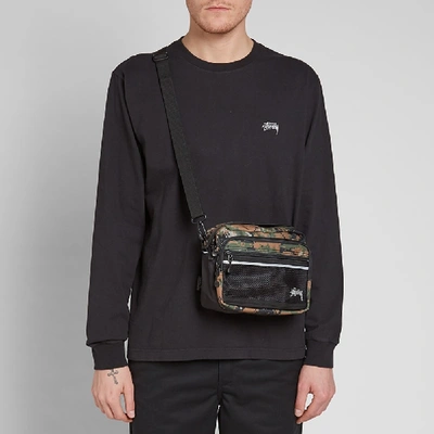 Shop Stussy Digi Camo Shoulder Bag In Brown