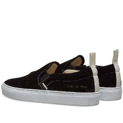 Shop Common Projects Slip On Suede In Black