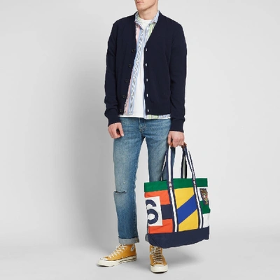 Shop Polo Ralph Lauren Flag Patchwork Shopper Tote In Multi