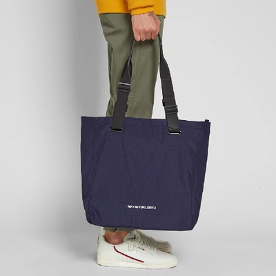 Shop Mki Nylon Tote Bag In Blue