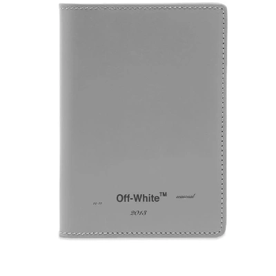 Shop Off-white Logo Passport Holder In Grey