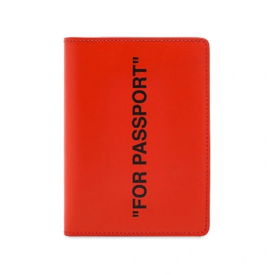 Shop Off-white Quote Passport Holder In Orange