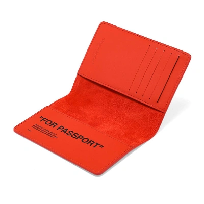 Shop Off-white Quote Passport Holder In Orange