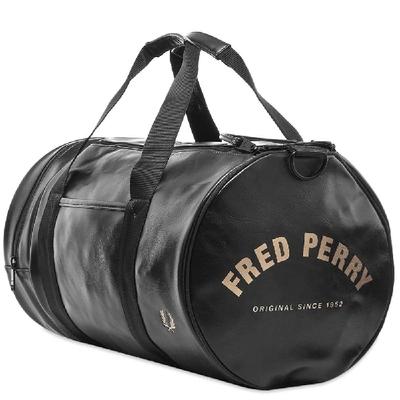 Shop Fred Perry Authentic Tonal Barrel Bag In Black