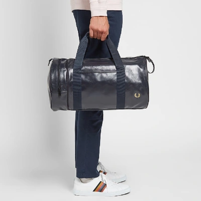 Shop Fred Perry Authentic Tonal Barrel Bag In Blue