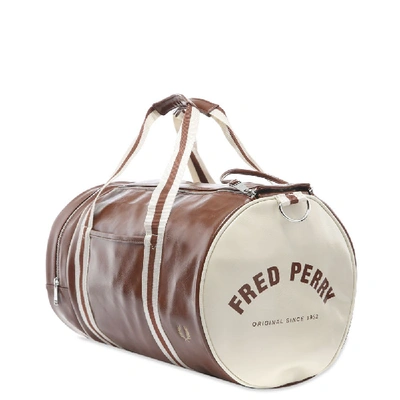 Shop Fred Perry Authentic Classic Barrel Bag In Brown