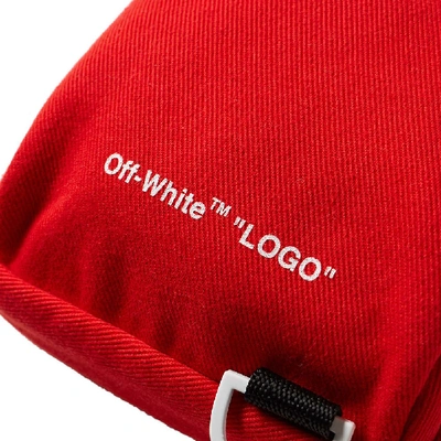 Shop Off-white Denim Hip Bag In Red