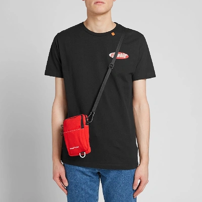 Shop Off-white Denim Hip Bag In Red