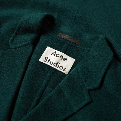 Shop Acne Studios Chad Cashmere Long Coat In Green