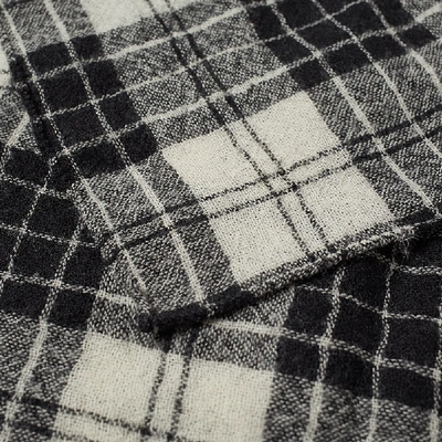 Shop Officine Generale Japanese Wool Check Scarf In Black