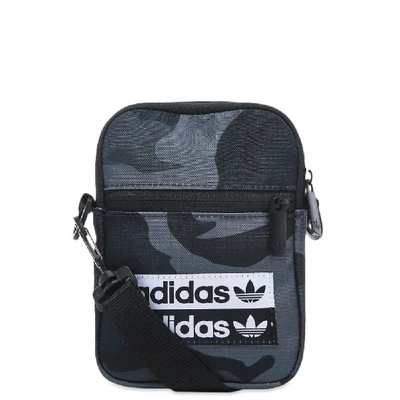 Shop Adidas Originals Adidas Camo Festival Bag In Grey