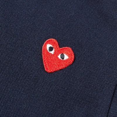Shop Comme Des Garçons Play Comme Des Garcons Play Kids Red Heart Polo In Blue