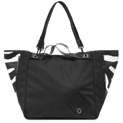 Shop Jw Anderson Nylon Zip Tote Bag In Black