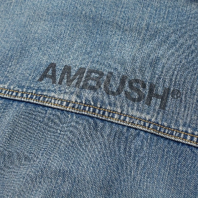 Shop Ambush Washed Logo Denim Jacket In Blue