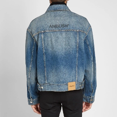 Shop Ambush Washed Logo Denim Jacket In Blue