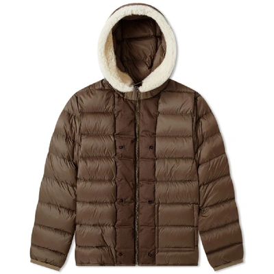 Shop Ten C Shearling Hooded Liner In Brown