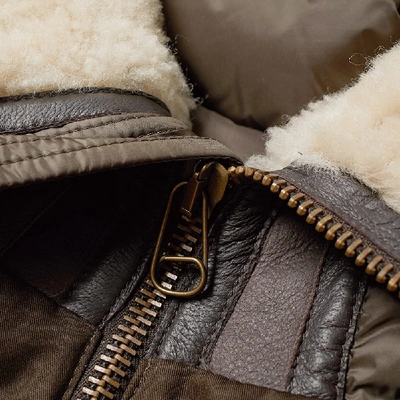 Shop Ten C Shearling Hooded Liner In Brown