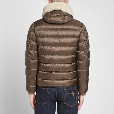 Shop Ten C Shearling Hooded Liner In Brown