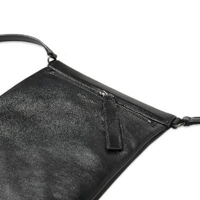 Shop Saint Laurent Leather Zip Shoulder Bag In Black