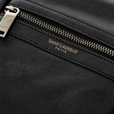 Shop Saint Laurent Leather Sacoche Shoulder Bag In Black