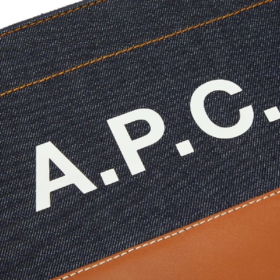 Shop Apc A.p.c. Axel Denim Logo Pouch In Blue