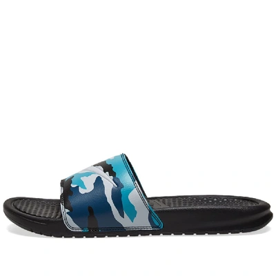 Shop Nike Benassi Jdi 'camo' In Blue