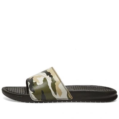 Shop Nike Benassi Jdi 'camo' In Green