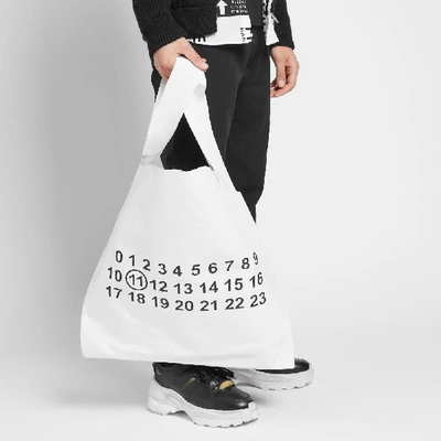 Shop Maison Margiela 11 Logo Xl Tote Bag In White