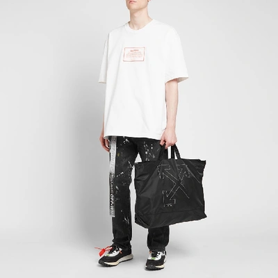 Shop Off-white Unfinished 3m Arrows Tote In Black