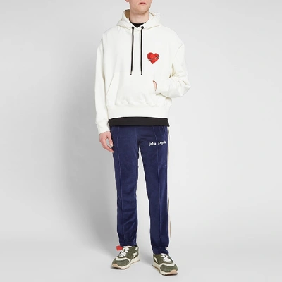 Shop Palm Angels Pin My Heart Popover Hoody In White