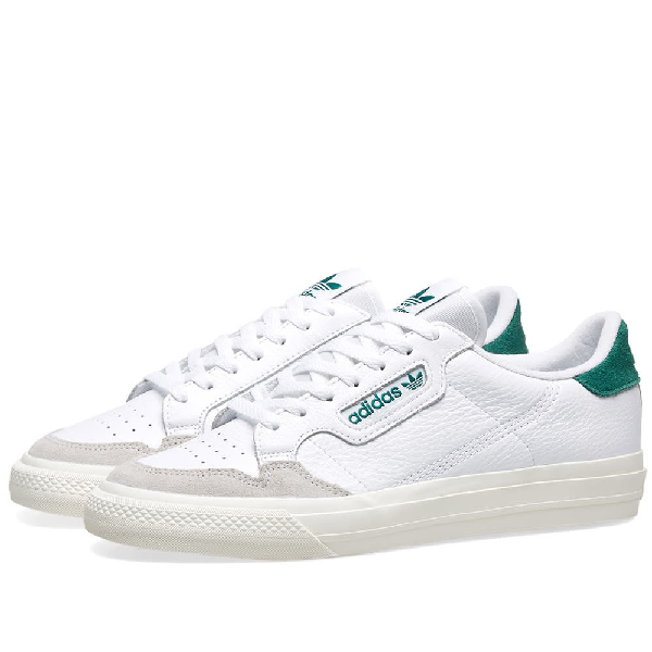 adidas original continental 80 vulc sneakers in leather with green tab