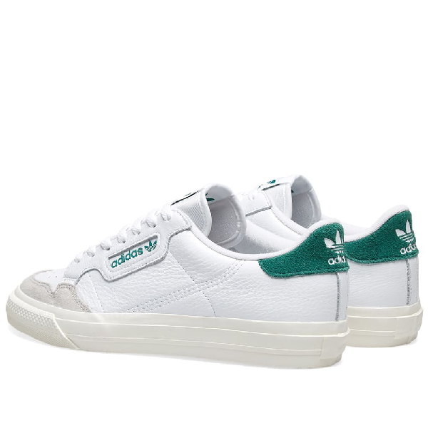 adidas original continental 80 vulc trainers in leather with green tab