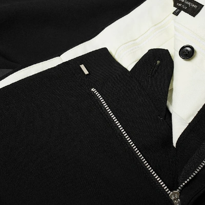Shop Comme Des Garçons Homme Deux Comme Des Garcons Homme Plus Cropped Satin Stripe Wool Pant In Black