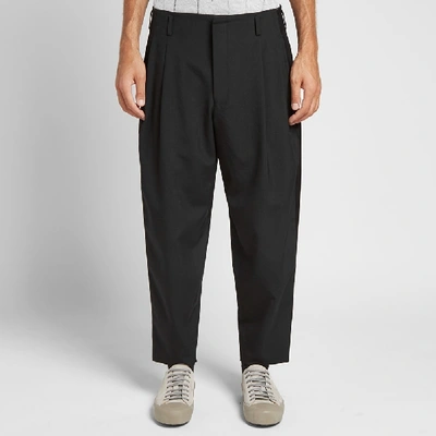 Shop Comme Des Garçons Homme Deux Comme Des Garcons Homme Plus Cropped Satin Stripe Wool Pant In Black