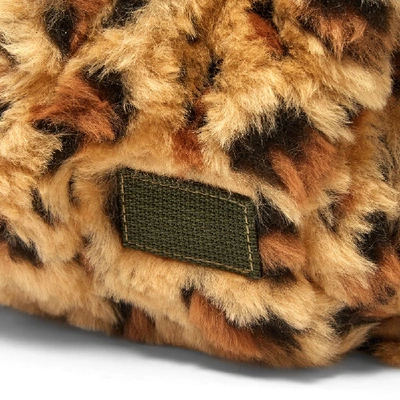 Shop Sacai X Porter-yoshida & Co. Leopard Faux Fur Waist Bag In Green