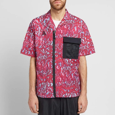 Shop Nike Acg All Over Print Shirt In Red