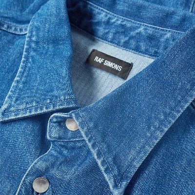 Shop Raf Simons Denim Shirt Jacket In Blue
