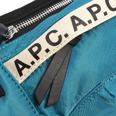 Shop Apc A.p.c. Tape Logo Waist Bag In Blue