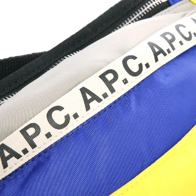 Shop Apc A.p.c. Tape Logo Waist Bag In Blue