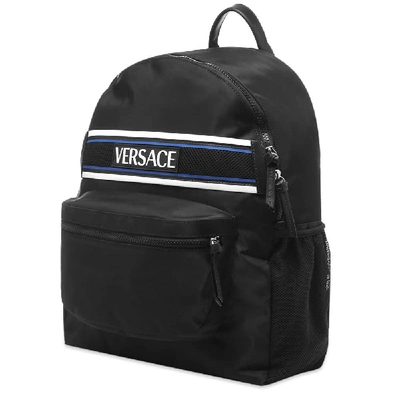 Shop Versace Bonded Logo Backpack In Black