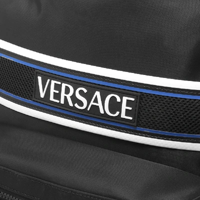 Shop Versace Bonded Logo Backpack In Black