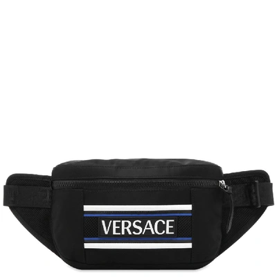 Shop Versace Bonded Logo Waist Bag In Black