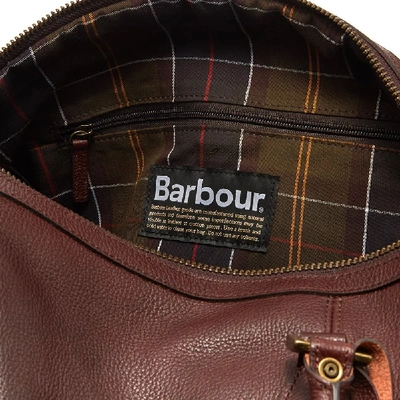 Shop Barbour Leather Medium Travel Explorer In Brown
