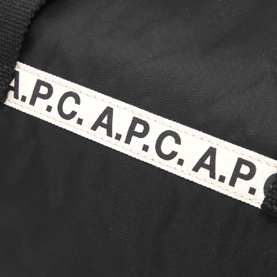 Shop Apc A.p.c. Maybellene Tape Logo Gym Bag In Black