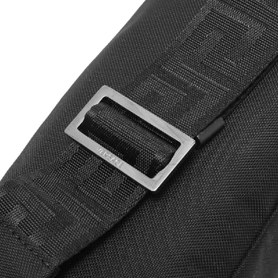 Shop Versace Leather Embossed Greek Logo Waist Bag In Black