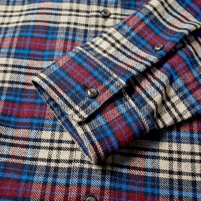 Shop Off-white Flannel Check Shirt In Blue