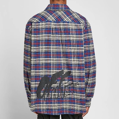 Shop Off-white Flannel Check Shirt In Blue